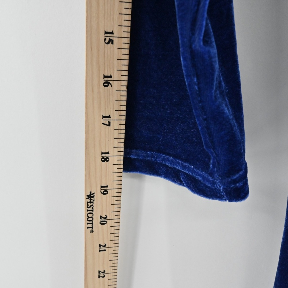 Vtg Y2k Blue Velvet Dress Womens Size 38 Cowl Neck Velour Whimsigoth Holiday - Picture 7 of 14